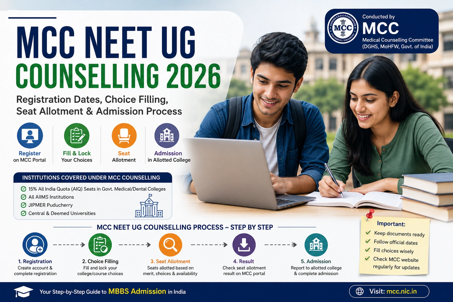 MCC NEET UG Counselling 2026 Registration Dates, Choice Filling, Seat Allotment &amp; Admissions Process (1)