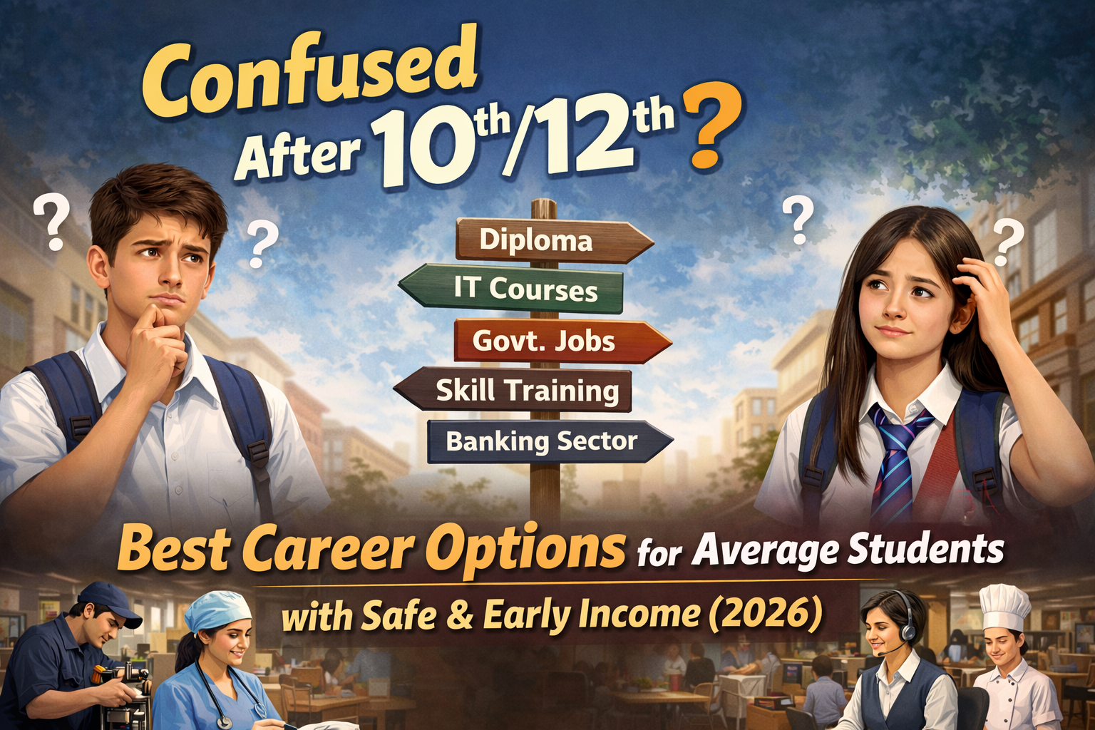 career options after 12th for average students