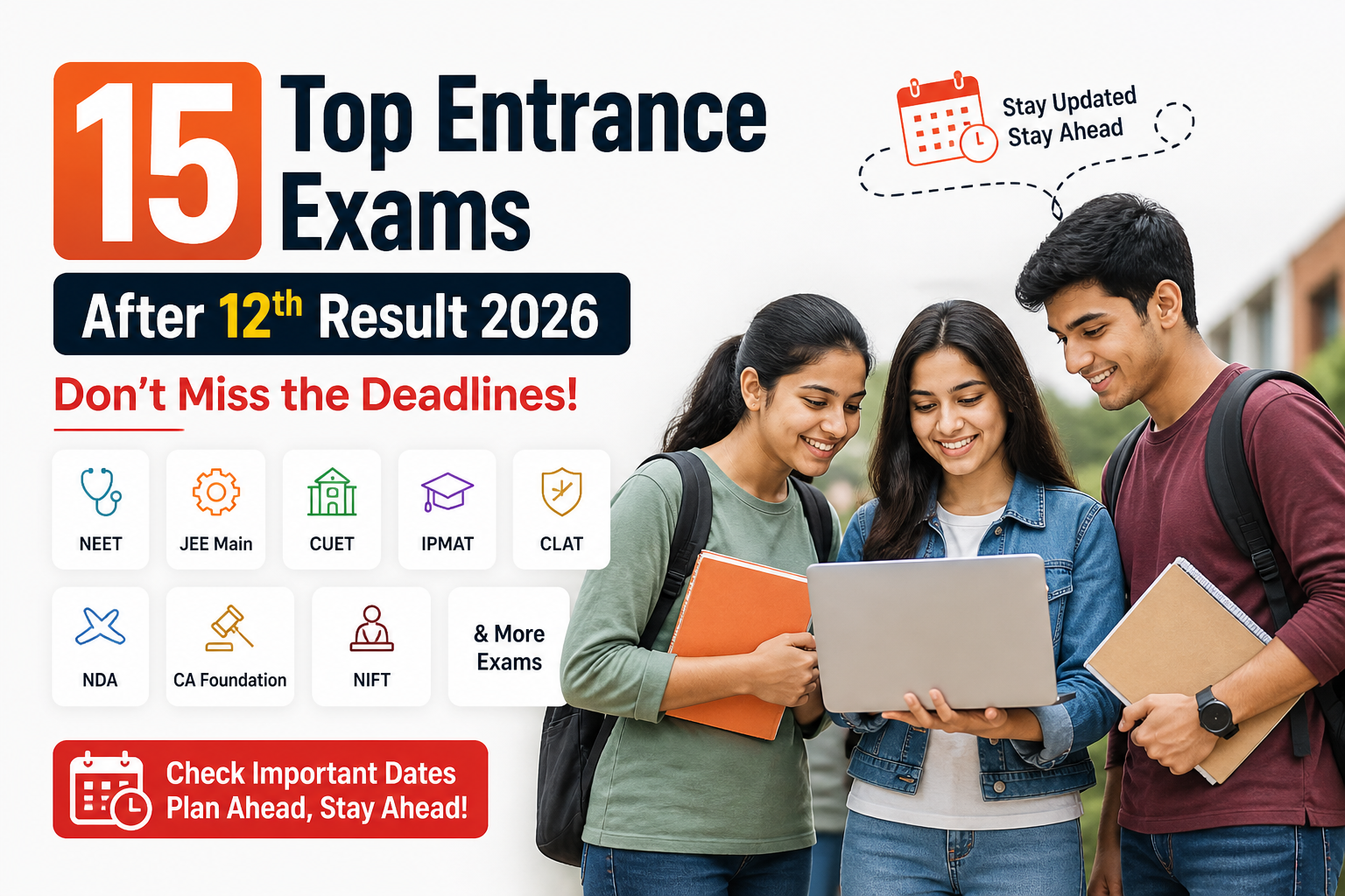 Entrance Exams After 12th Result 2026