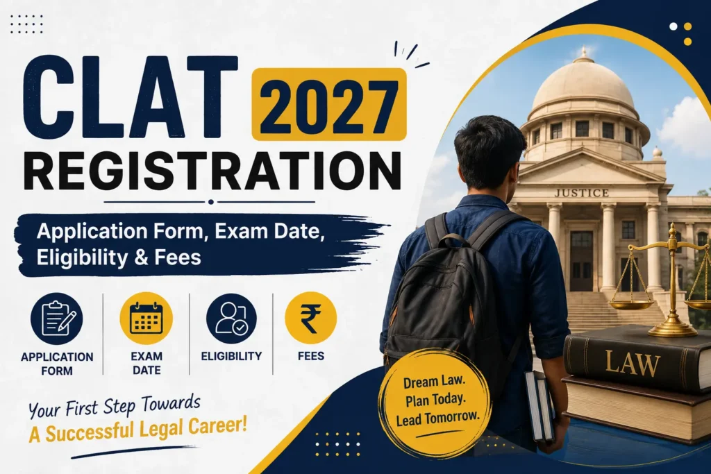 CLAT 2027 Registration Application Form, Exam Date, Eligibility & Fees
