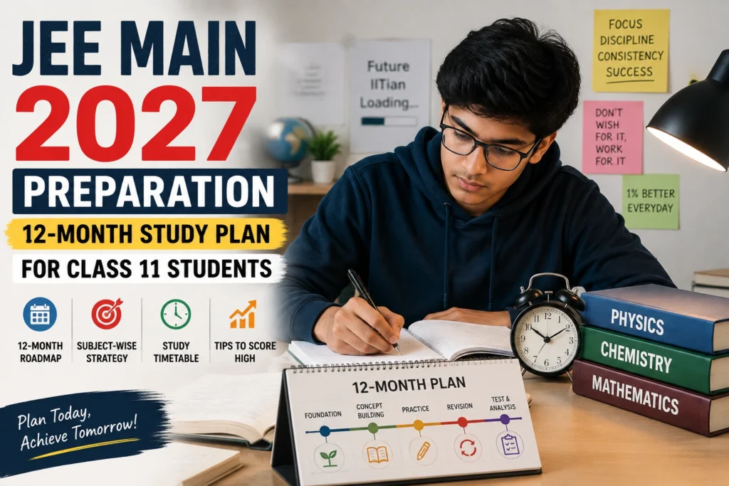JEE Main 2027 Preparation 12-Month Study Plan for Class 11 Students
